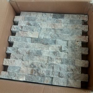 2,5x5 cm gümüş patlatma traverten-PT104