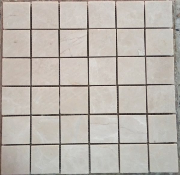 5x5 cm cilalı bej mermer mozaik-ct150